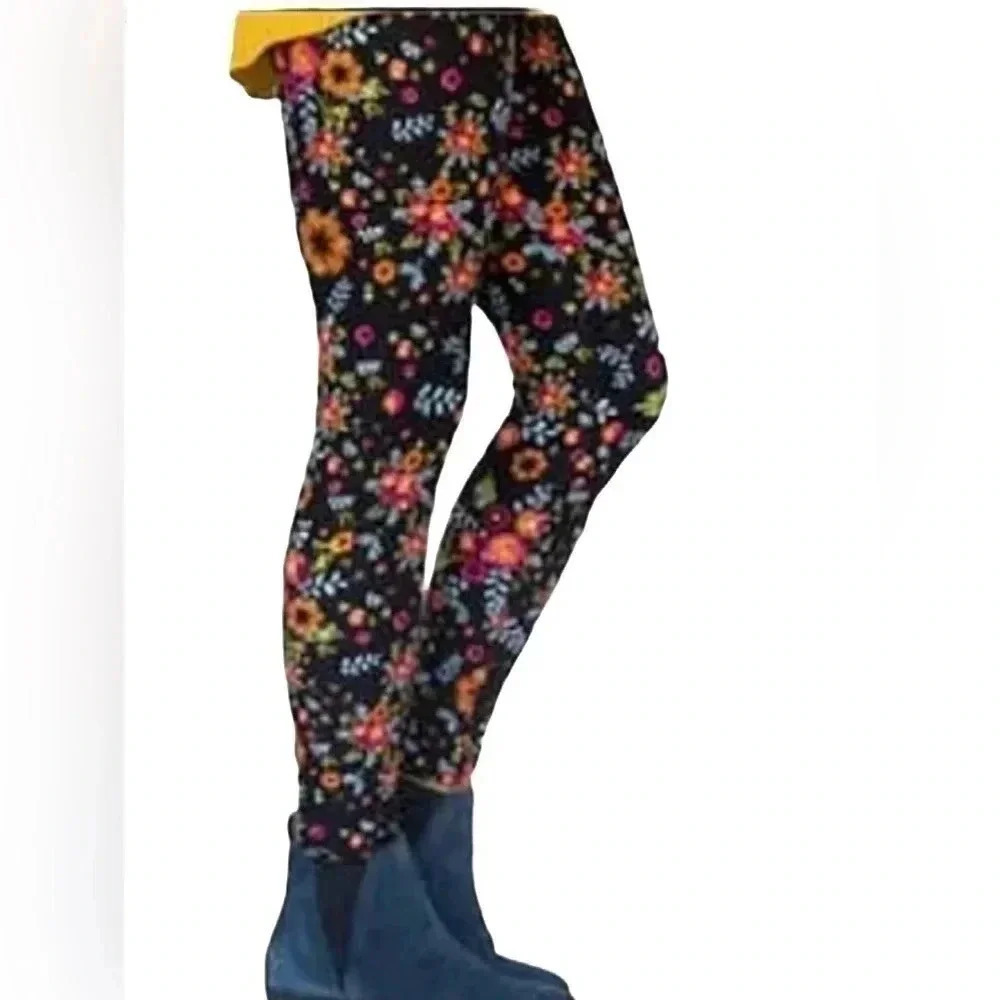 Agnes & Dora Leggings Wildwood Floral Black High Quality Buttery Legging Size XS